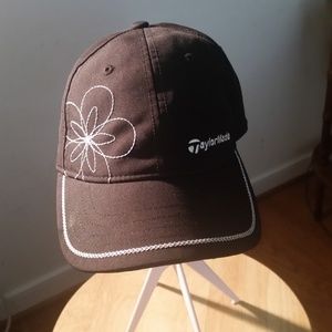 Taylor Made black cap with flower design.  OS